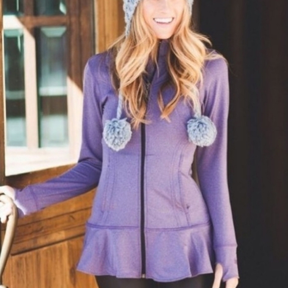 Albion | EUC Active Purple Zip Up Ruffle Peplum Jacket Size S - Picture 2 of 9